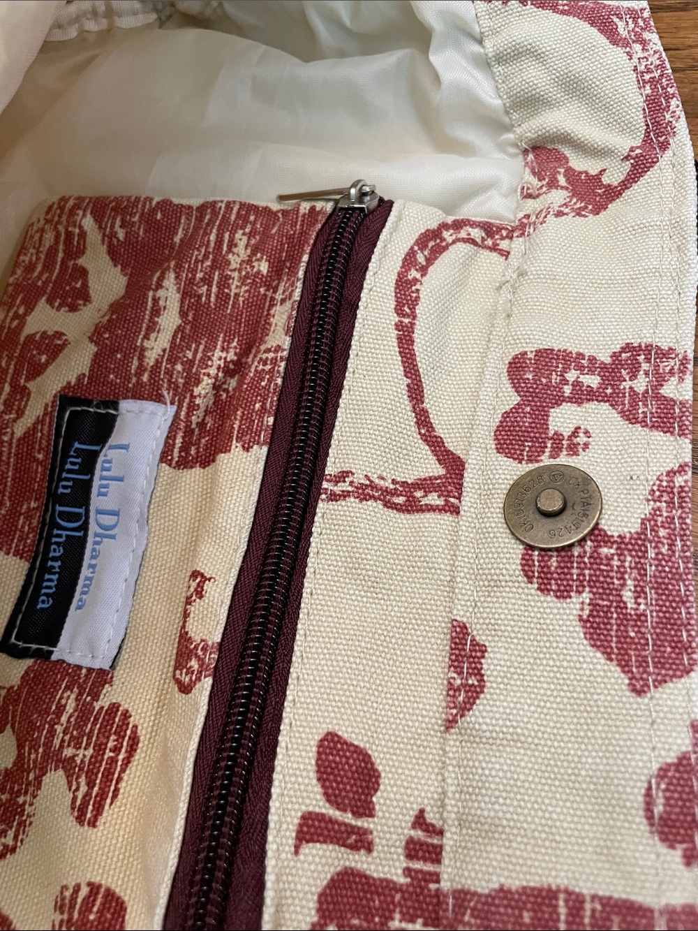 Lulu Dharma Canvas Tote @16”x6”x6” - Picture 6 of 8